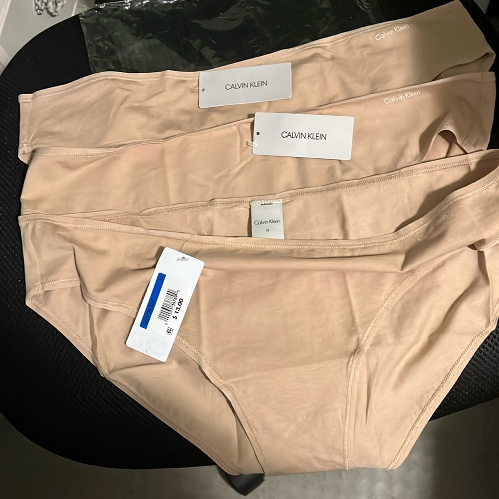 Calvin Klein lot of 3 Bikini Undies Tan Size 1x New